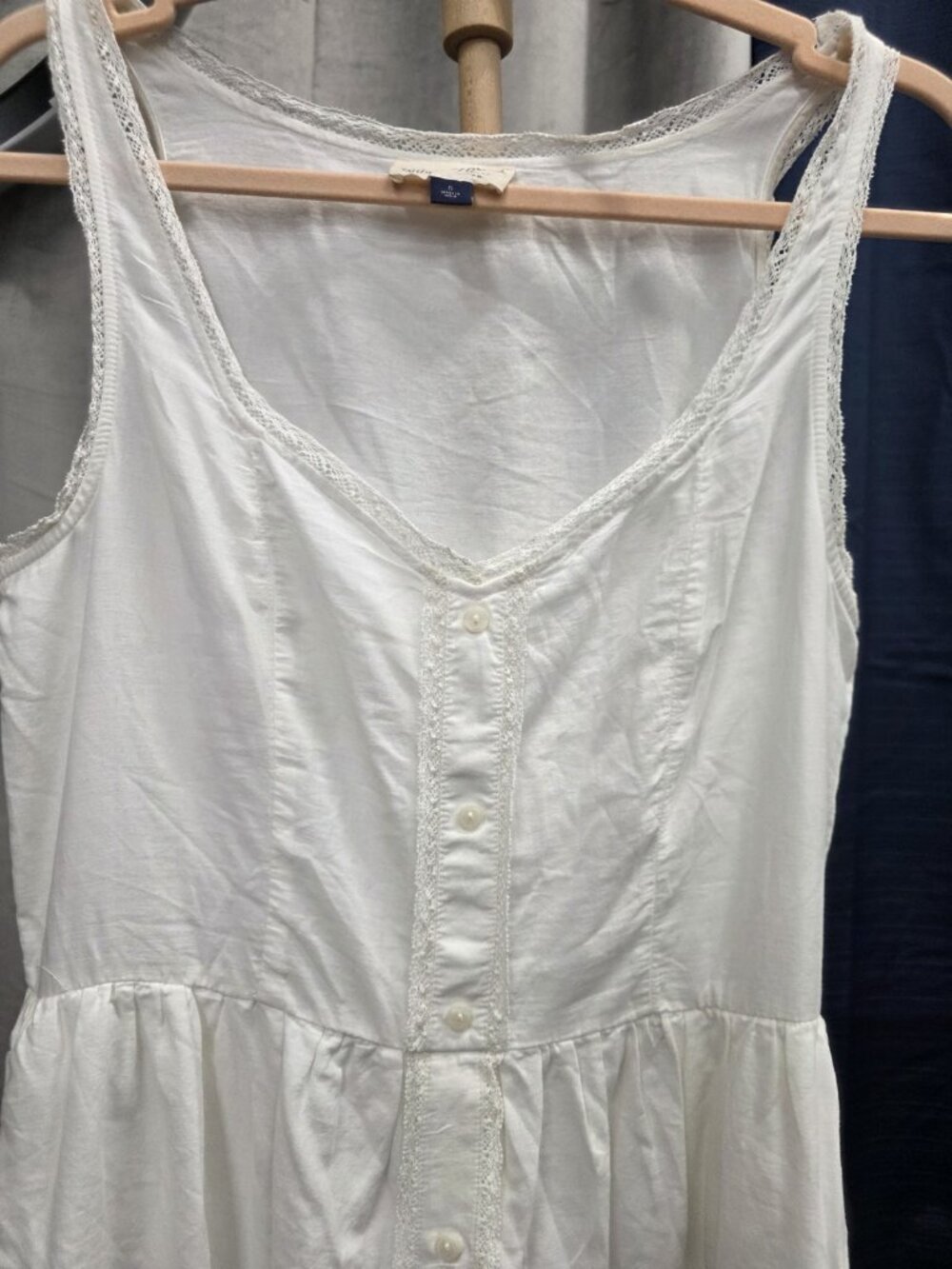 Universal Thread White Button Front Midi Dress XL Cotton Lace Trim Boho.WL299 - Picture 4 of 6